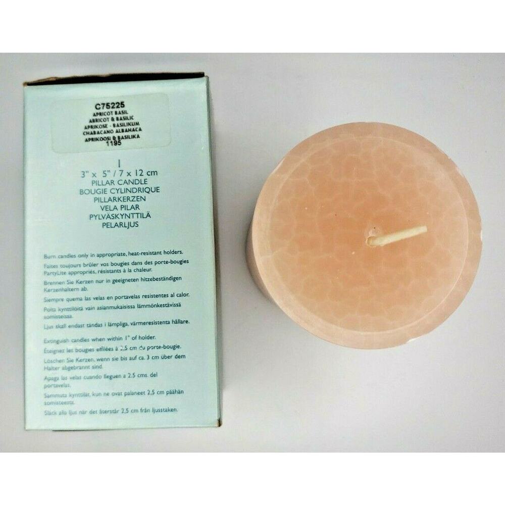 PartyLite 3" x 5" Apricot Basil Pillar Candle‎ New Box P5D/C75225 - Picture 2 of 2